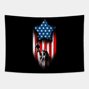 Lady Liberty Stars Stripes RWB Tapestry