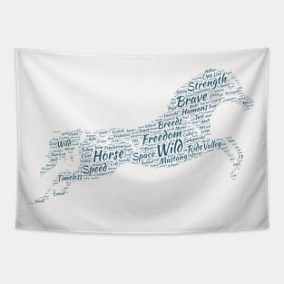 Horse Animal Riding Text Word Cloud Tapestry