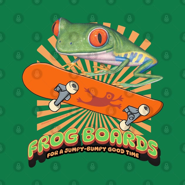 Funny Cute Red Eyed Tree Frog Skateboard by Danny Gordon Art