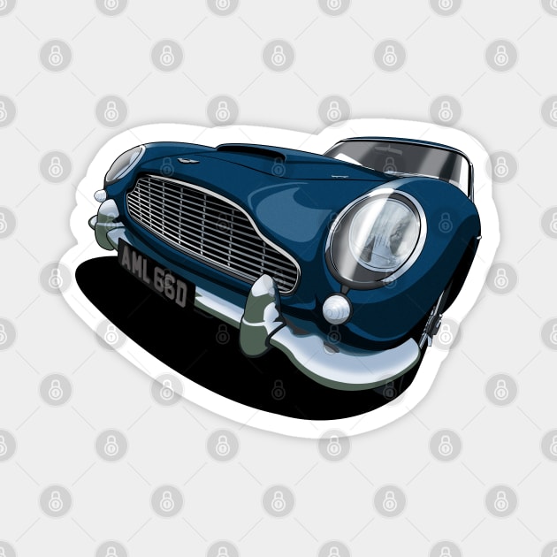 1966 Aston Martin DB5 in dark blue Magnet by candcretro