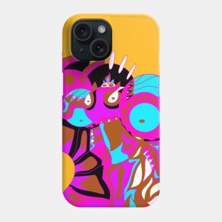 mighty dogu in ancient alien mexican pattern knight Phone Case