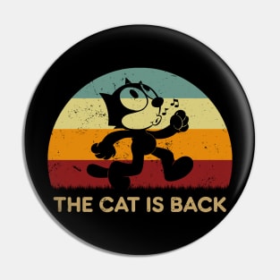 Retro Sunset - Felix The Cat Is Black Pin