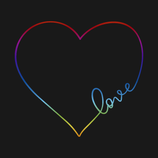 Rainbow Love Heart Pride Design T-Shirt