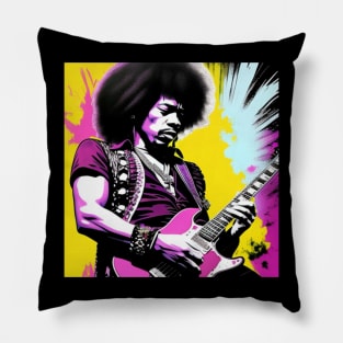 Bass Guitar Player Rock n Roll Retro Vintage Music Pillow