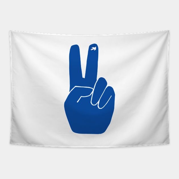 Peace Out Blue Tapestry by Vanphirst