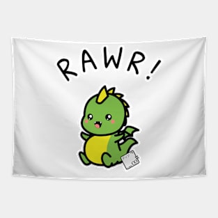 Rawr! Kawaii Dragon Design Tapestry