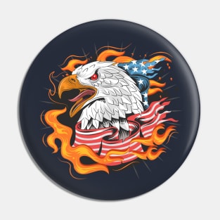 eagle American flag Pin