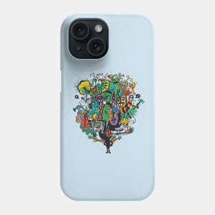 Monster band playing doodle Phone Case