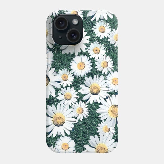 Daisy Blossom Seamless Pattern with Grass. Meadow Phone Case by ilhnklv