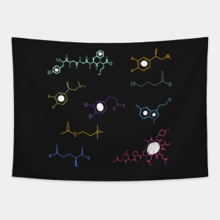 Neurotransmitters Happy Chemicals Sticker Sheet Tapestry