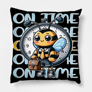 On Time Every Time, Punctual Bee with Stopwatch Pillow