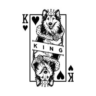 Shetland Sheepdog King Of Hearts Dog Playing Card Pop Art T-Shirt