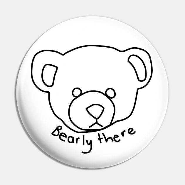 Minimal Bear Portrait with Puns Pin by ellenhenryart