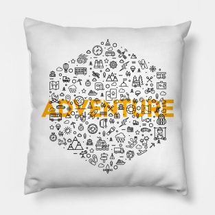 Adventure Icons Pillow