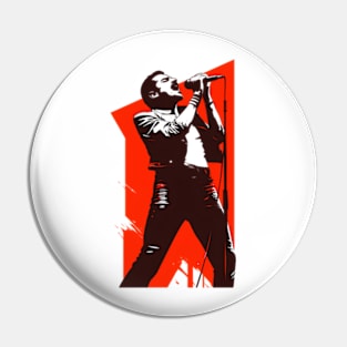 Passionate Vocalist - Red Backdrop - Rock Music Pin