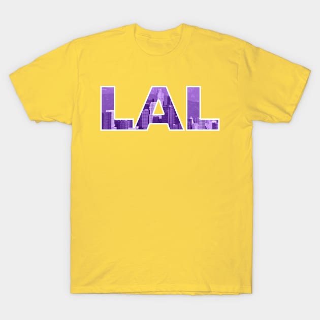 Lakers T-shirt Lakers Yellow Logo In Purple Background T-shirt