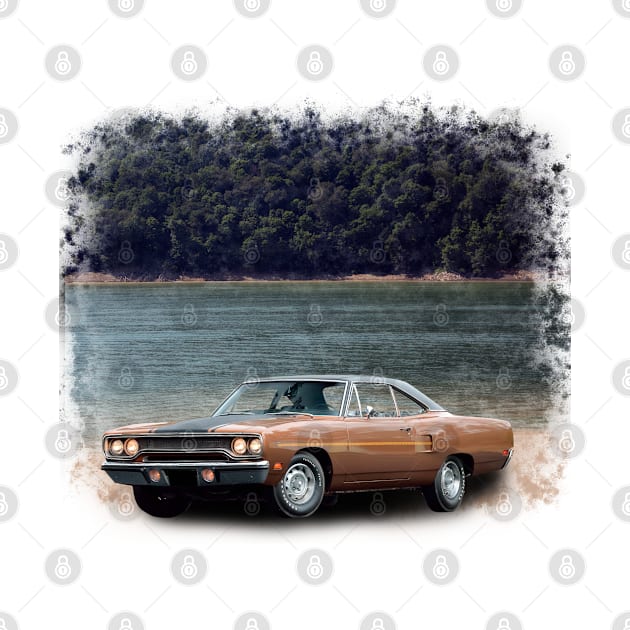 1970 Road runner in our lake distressed series by Permages LLC