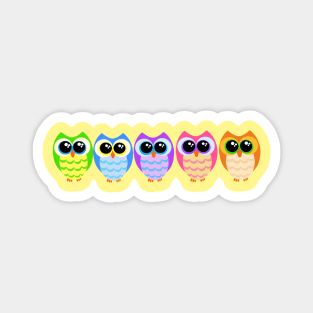 Colorful Owls Magnet