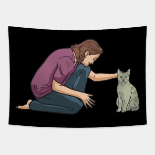 Petting Cat - Cats Tapestry