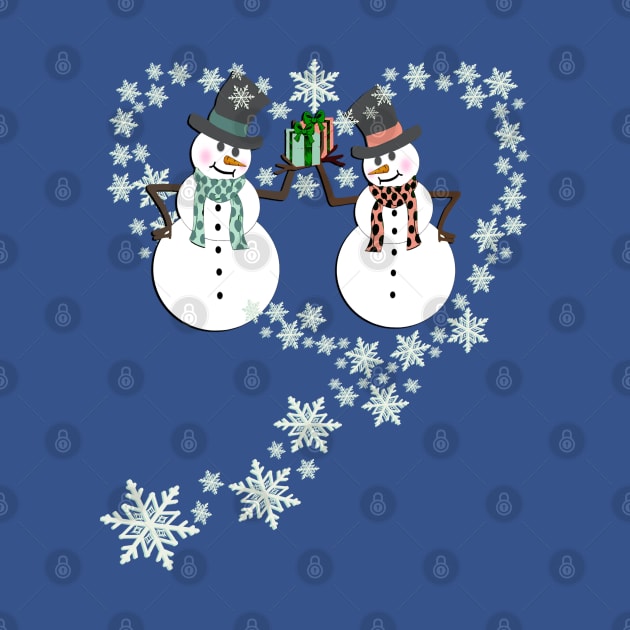 Cute Snowman Couple Wintertime by tamdevo1