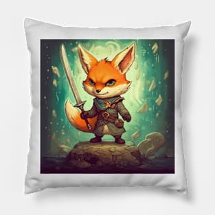 Cute Fierce Warrior Fox Pillow