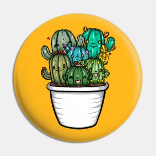 Succulent Family Illustration Pin