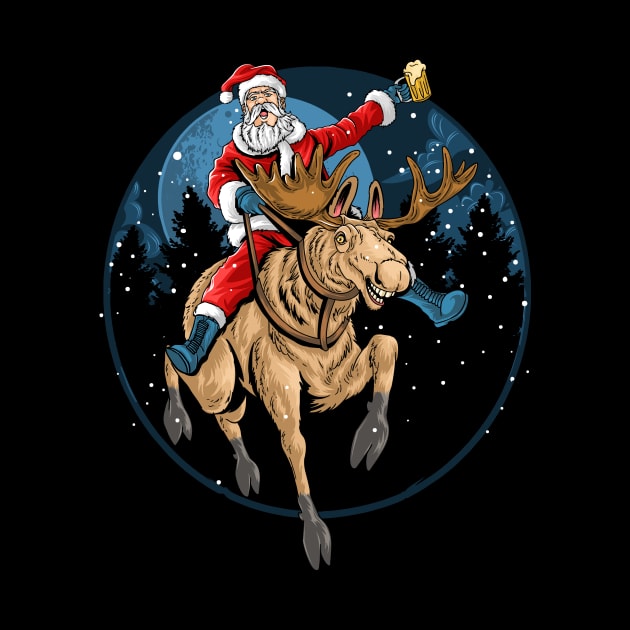 Deer Beer Santa by Magniftee