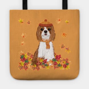 Blenheim in Fall Leave, Blenheim Cavalier King Charles Spaniel Tote