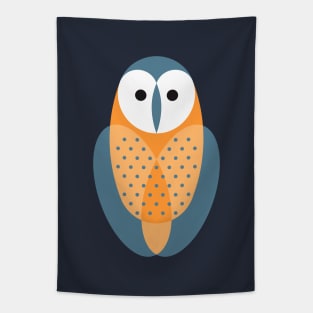 Barn Owl on night blue Tapestry