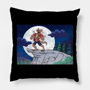 Werewolf Howling On Full Moon Pillow