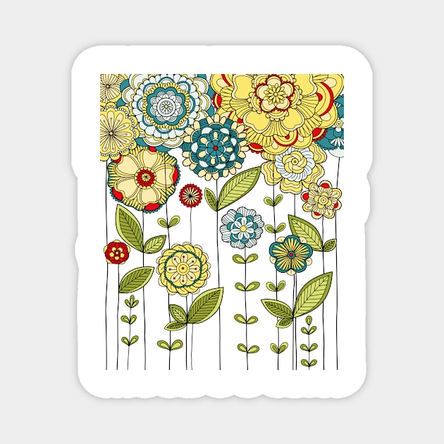 Abstract colorful flowers design Magnet by Choulous79