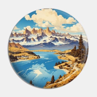 Bariloche Argentina Vintage Tourism Poster Pin