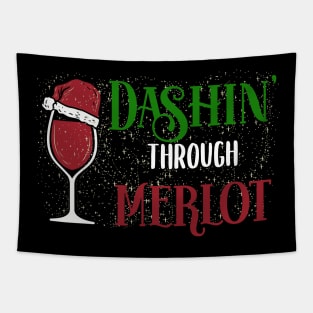 Dashing through Merlot | Xmas Christmas Wine Tapestry