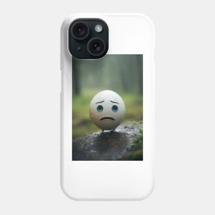 Sad emoticon in the woods Phone Case