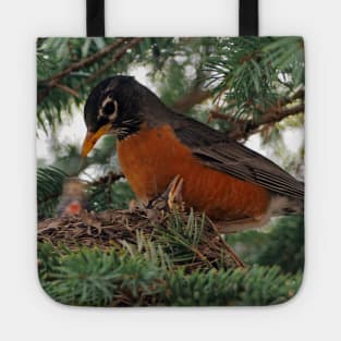 Momma American Robin In Her Nest Tote