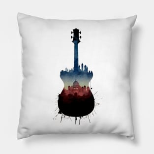 Taj Mahal l Guitar l Musician l India l Art Pillow