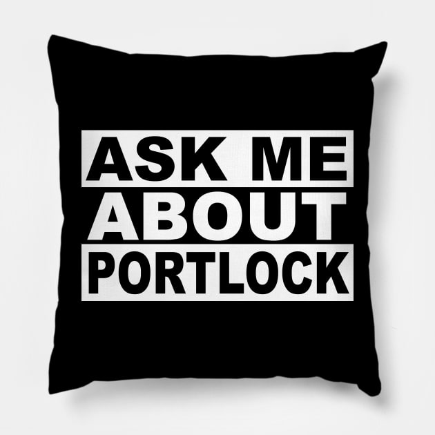 Ask Me About Portlock Alaska Cryptid Mystery Pillow by Huhnerdieb Apparel