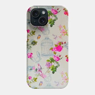 Birds And Roses And Cages Gentle Pink Shabby Chic Artwork Phone Case