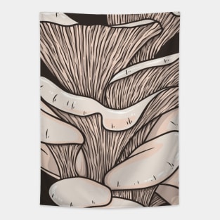 Vintage doodle illustration of Oyster Mushroom Tapestry