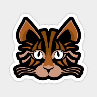 Brown Abstract Cat Design Magnet