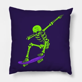 Halloween Dabbing Skeleton Dab Skate Glow Pillow