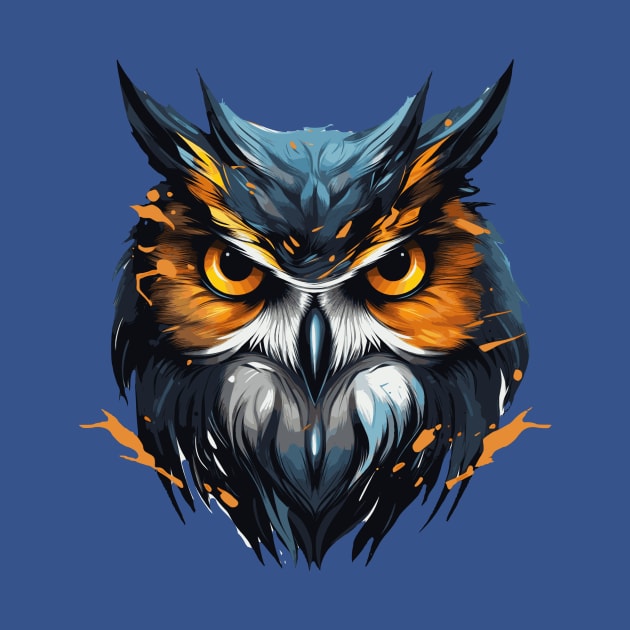 Cool Owl Portrait by ZombieTeesEtc