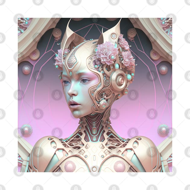 Portrait in Pastel Colors of A Fractal Robot by daniel4510