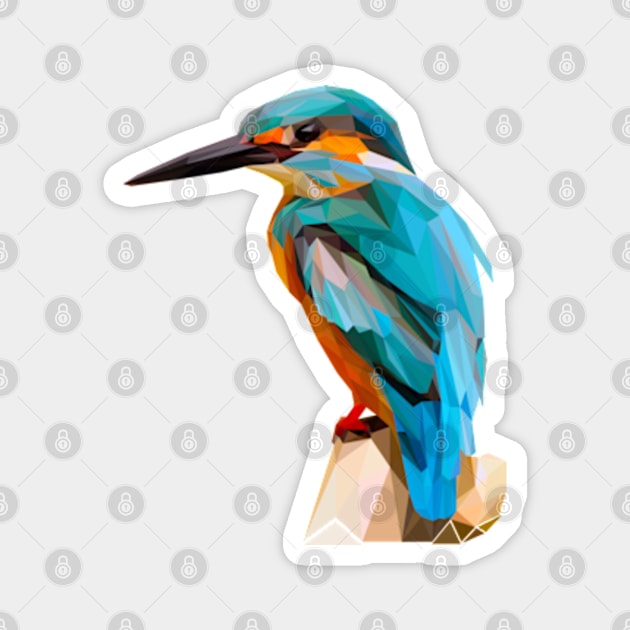 Kingfisher Bird Lowpoly Art Magnet by faagrafica