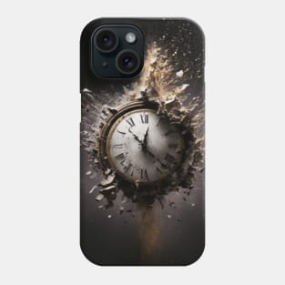 Abstract clock on black background Phone Case