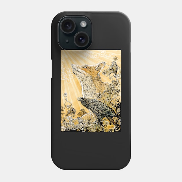 Fox and Crow Phone Case by SunnyDaysNH