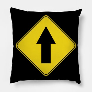 Caution Road Sign Up Arrow Pillow