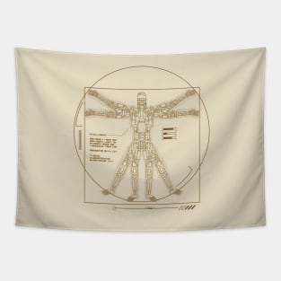 Vitruvian T-800 (Brown) Tapestry