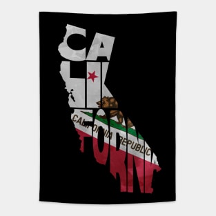 California Typo Map Tapestry