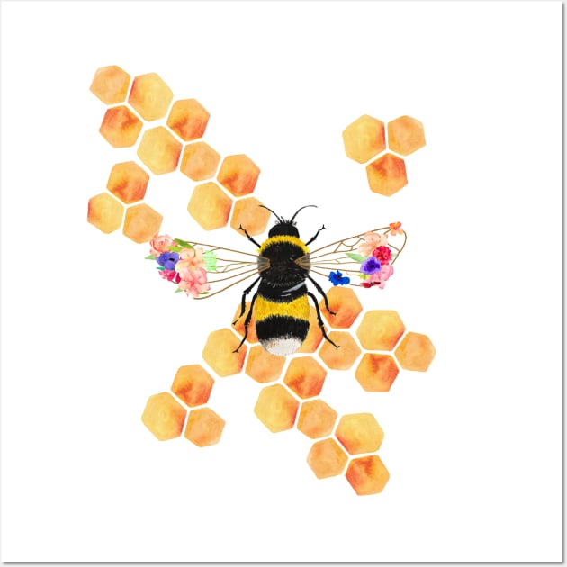 Handmade Honey Bee Decor, Bee Flower Decor, Bee Wall Art, Honeycomb,  Honeycomb Wall Decor, Bee Art, Wildflowers | B2 Creative Originals
